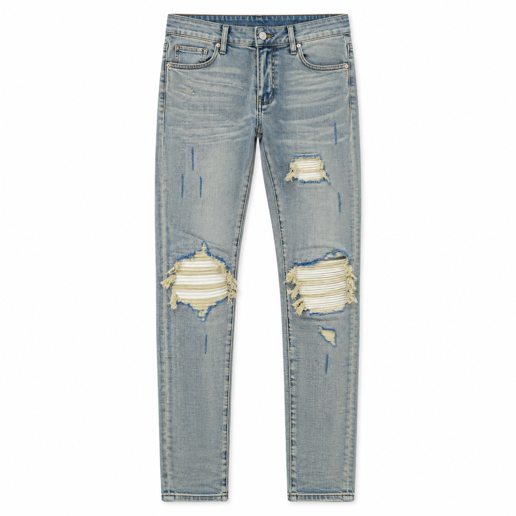 VALABASAS SOLMERE LIGHT BLUE SKINNY JEANS Light Blue front flat lay