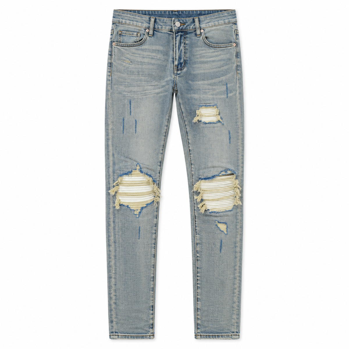 VALABASAS SOLMERE LIGHT BLUE SKINNY JEANS Light Blue front flat lay