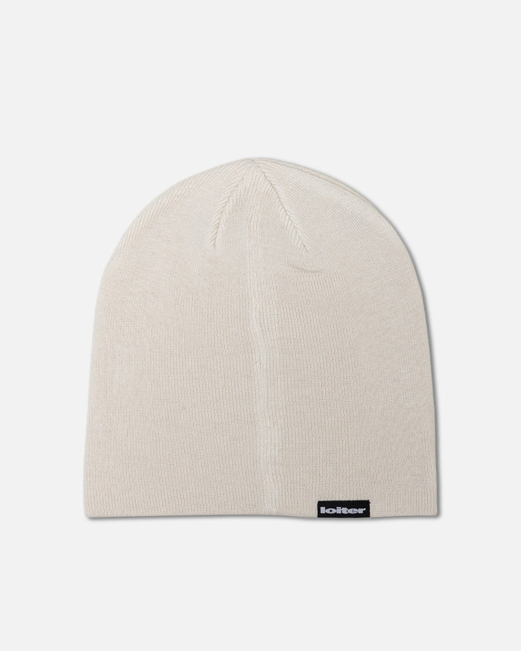 Loiter Hybrid Beanie Off White - back flat lay