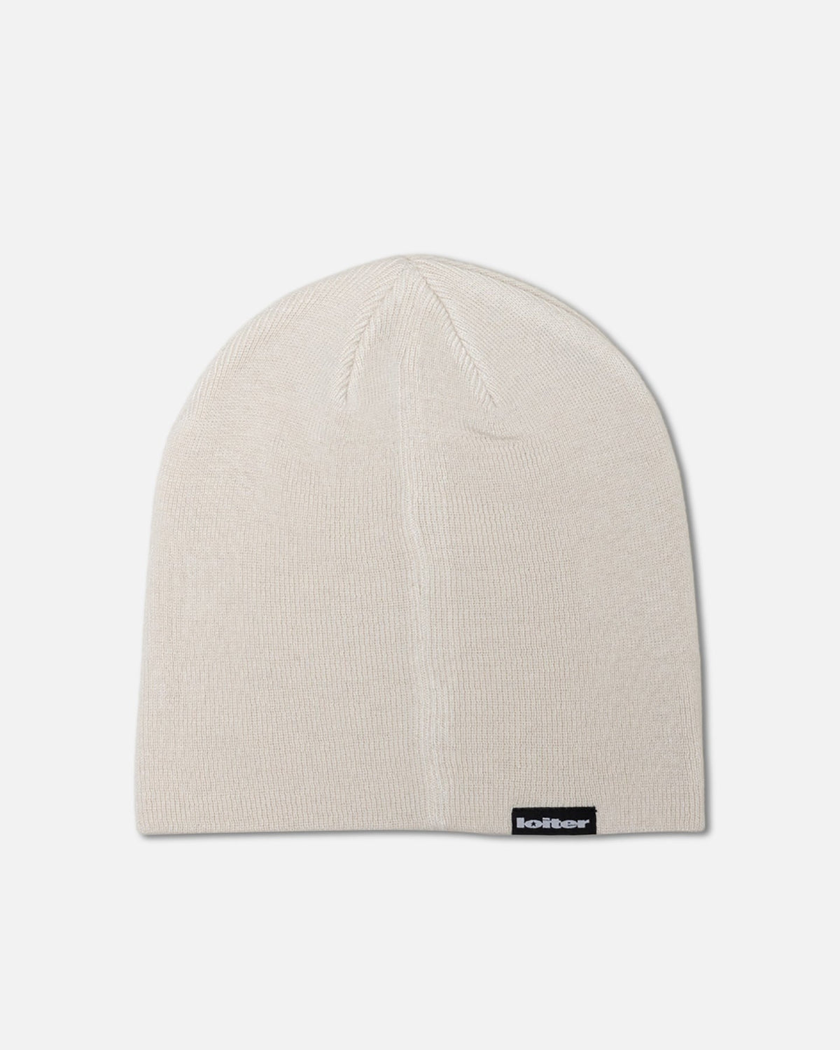 Loiter Hybrid Beanie Off White - back flat lay