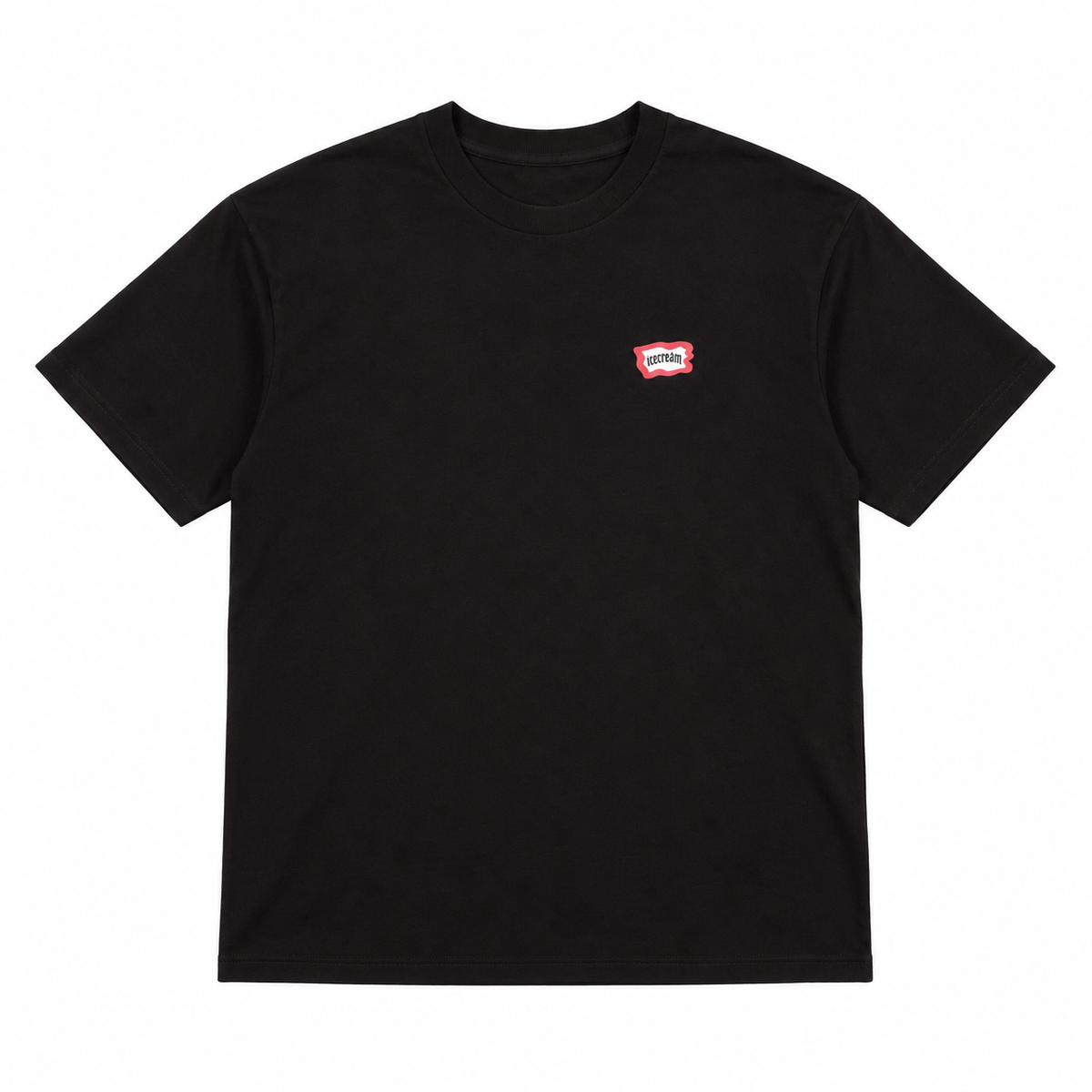 SHINER SS TEE BLACK - front flat lay on white