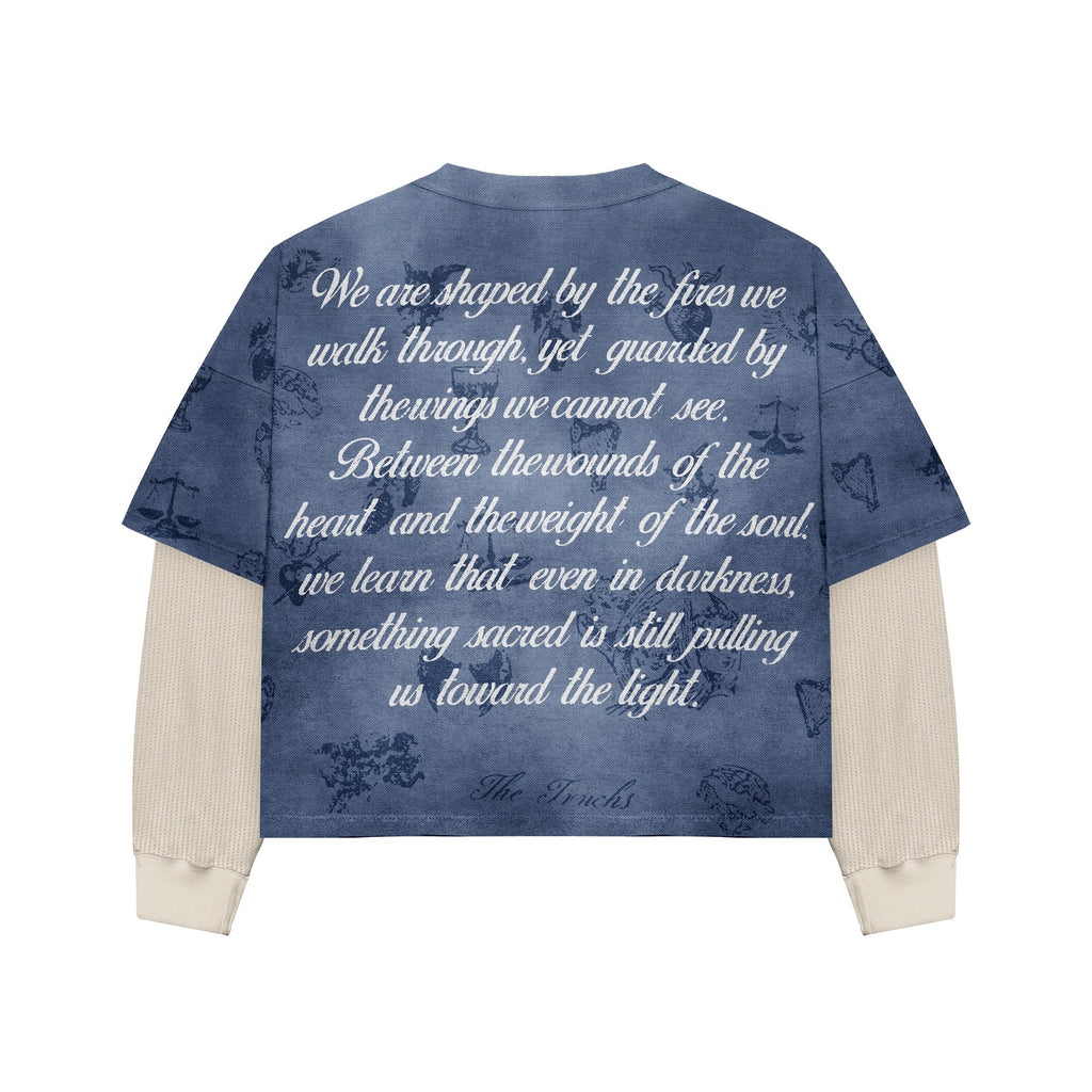 Ascension Blue Crewneck - original back flat lay