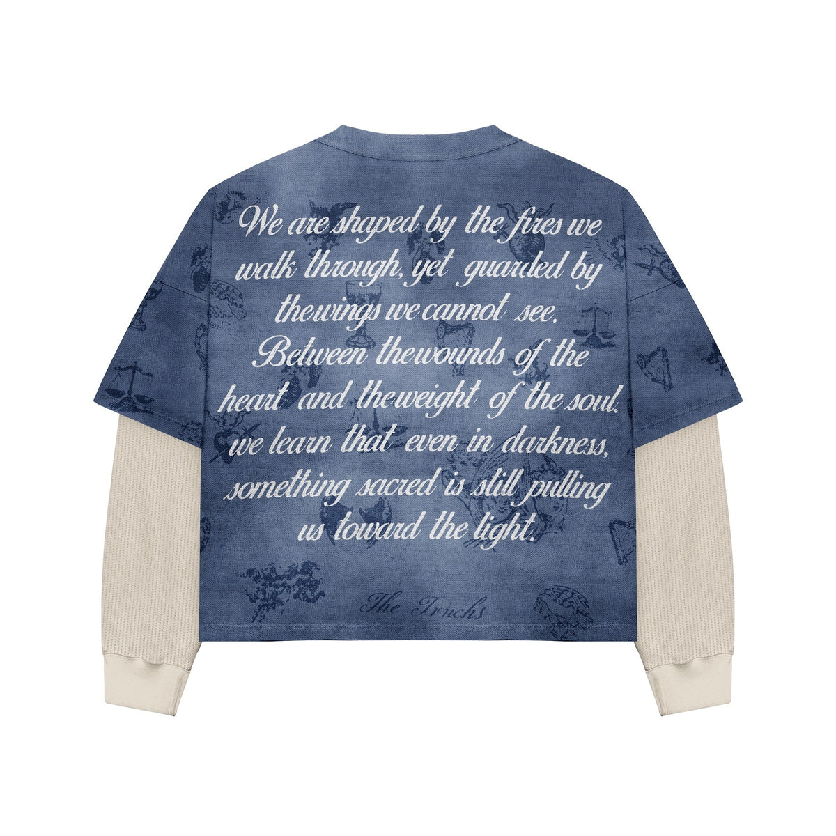 Ascension Blue Crewneck - original back flat lay