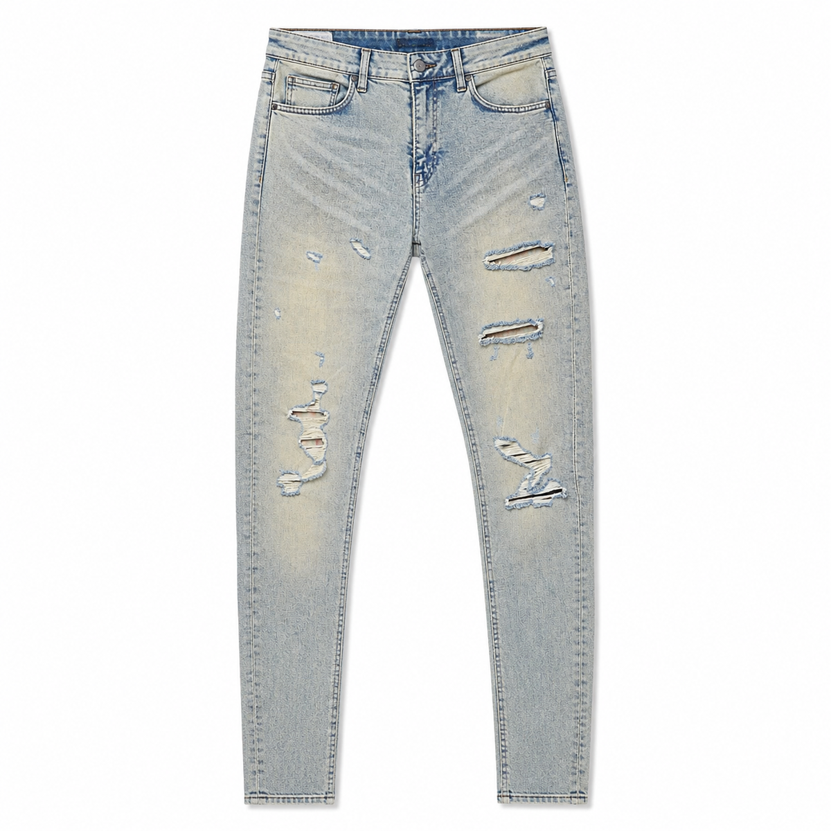 SHREDDED SKINNY DENIM BLUE