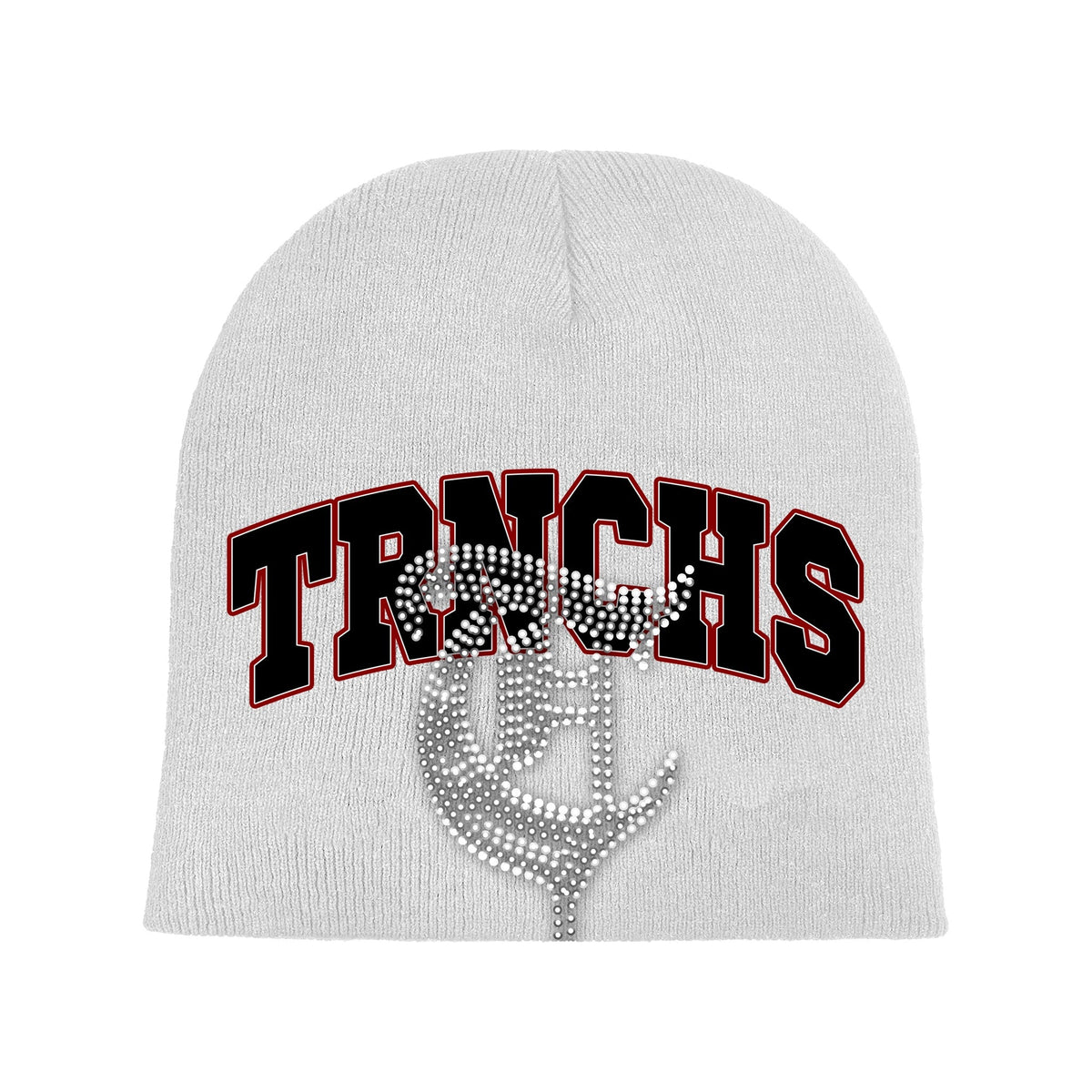 Anchor White Beanie - original front flat lay