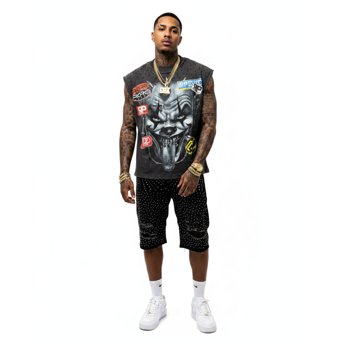 RARE PEACE| CLOWN CUTOFF TEE