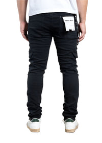 MIDNIGHT BLACK| CARGO FITTED JEAN