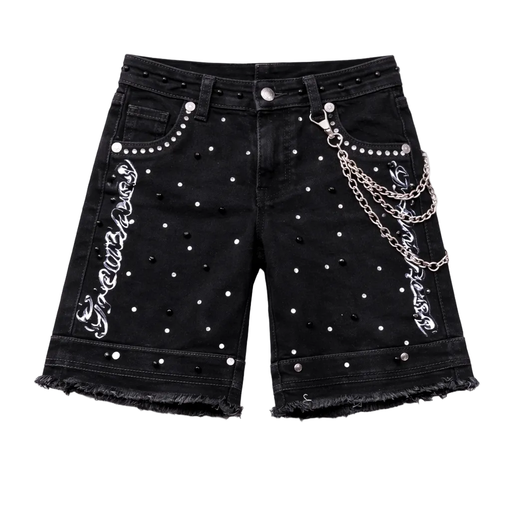 ELITE| KIDS GREATNESS EMBELLISHED DOUBLE WAIST JORTS