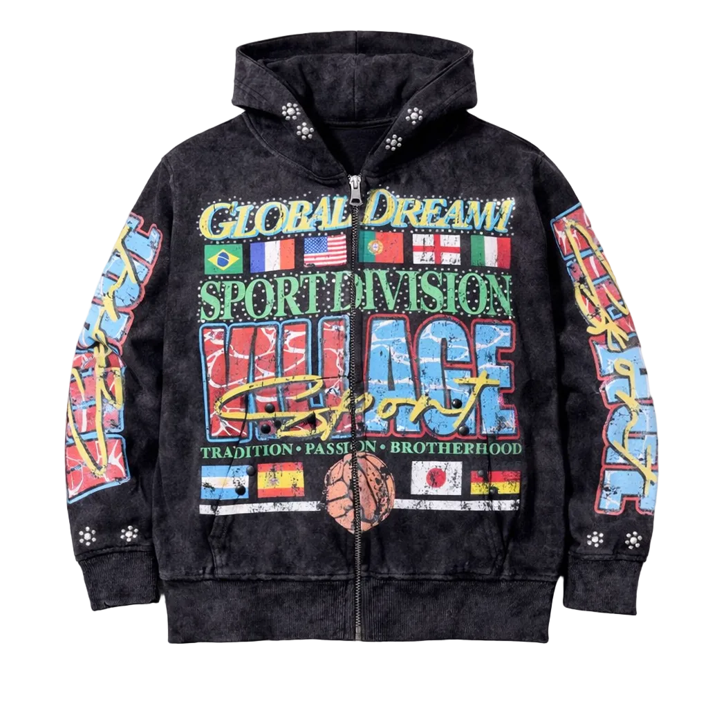 ELITE| KIDS GLOBAL DREAMS EMBELLISHED ZIP UP HOODIE
