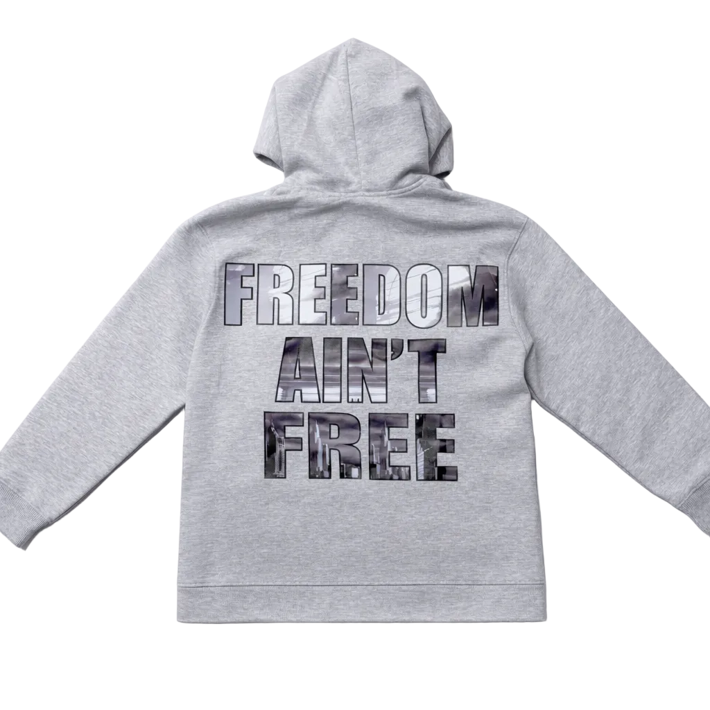 FOCUS| KIDS RHINESTONE CROP HOODIE GREY