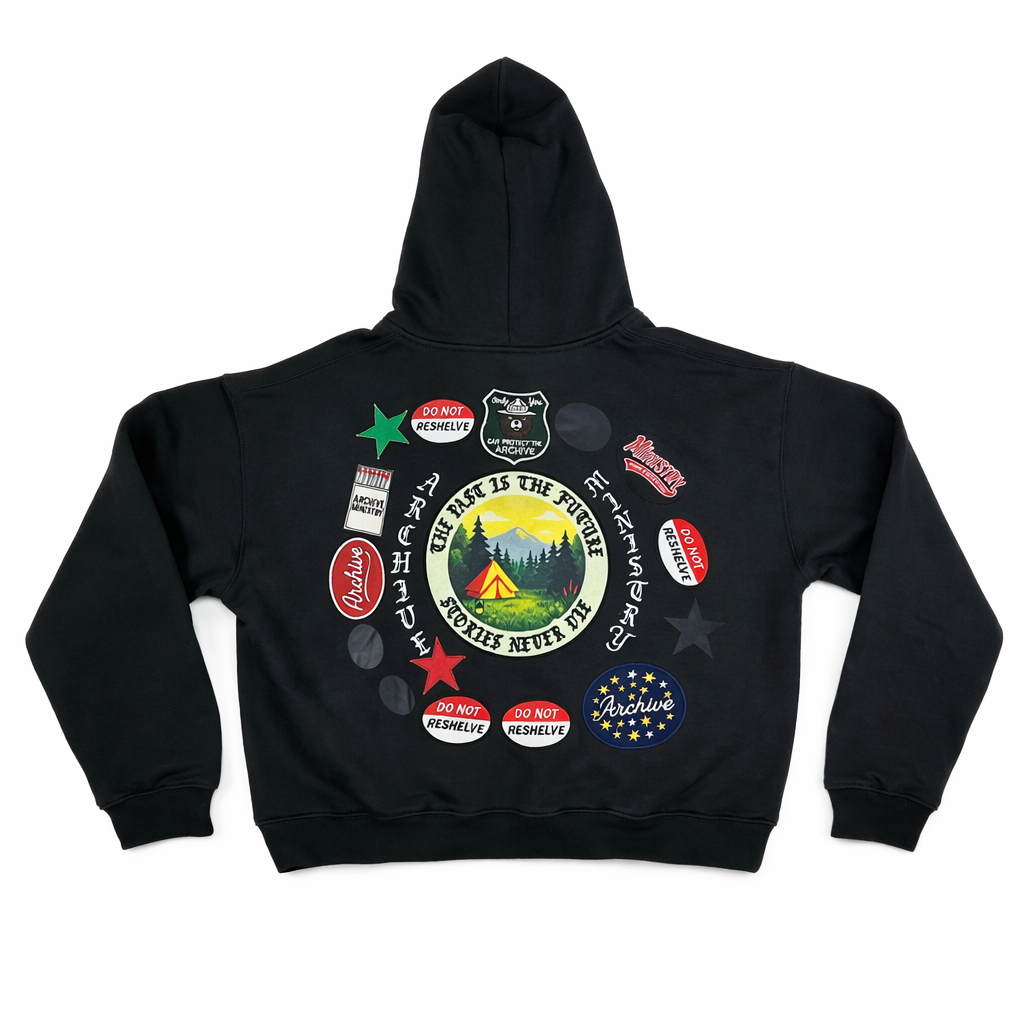 ARCHIVE MINISTRY| BEAR MOUNTAIN STUDDED ZIP UP HOODIE