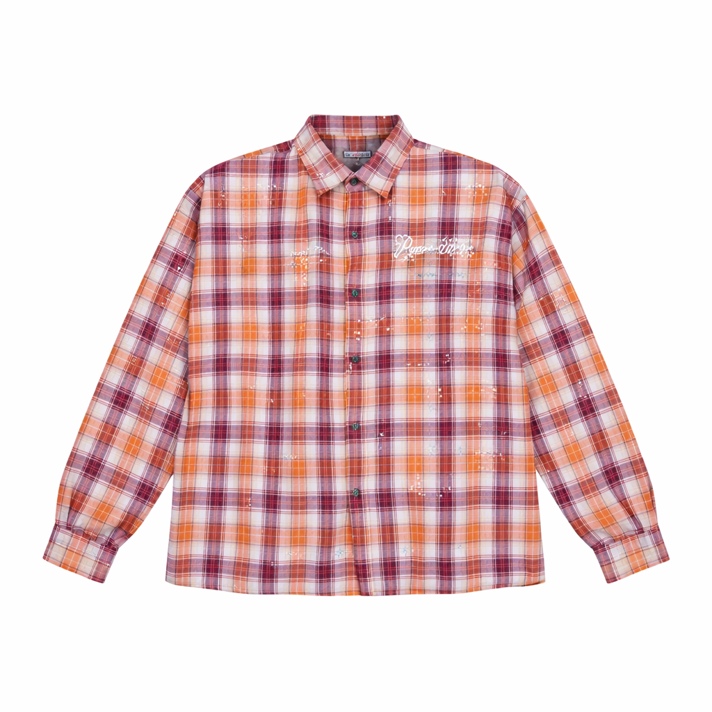 PAPER MONEY| PM RHINESTONE FLANNEL ORANGE