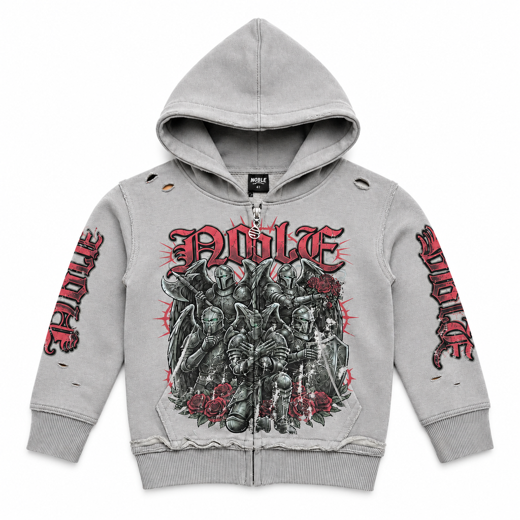KNIGHTS KIDS ZIP UP HOODIE - GREY