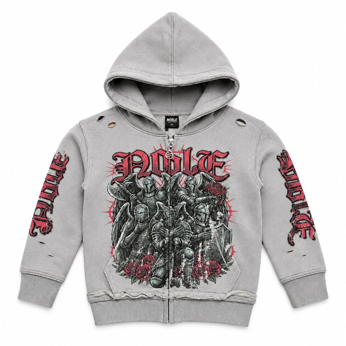 KNIGHTS KIDS ZIP UP HOODIE - GREY