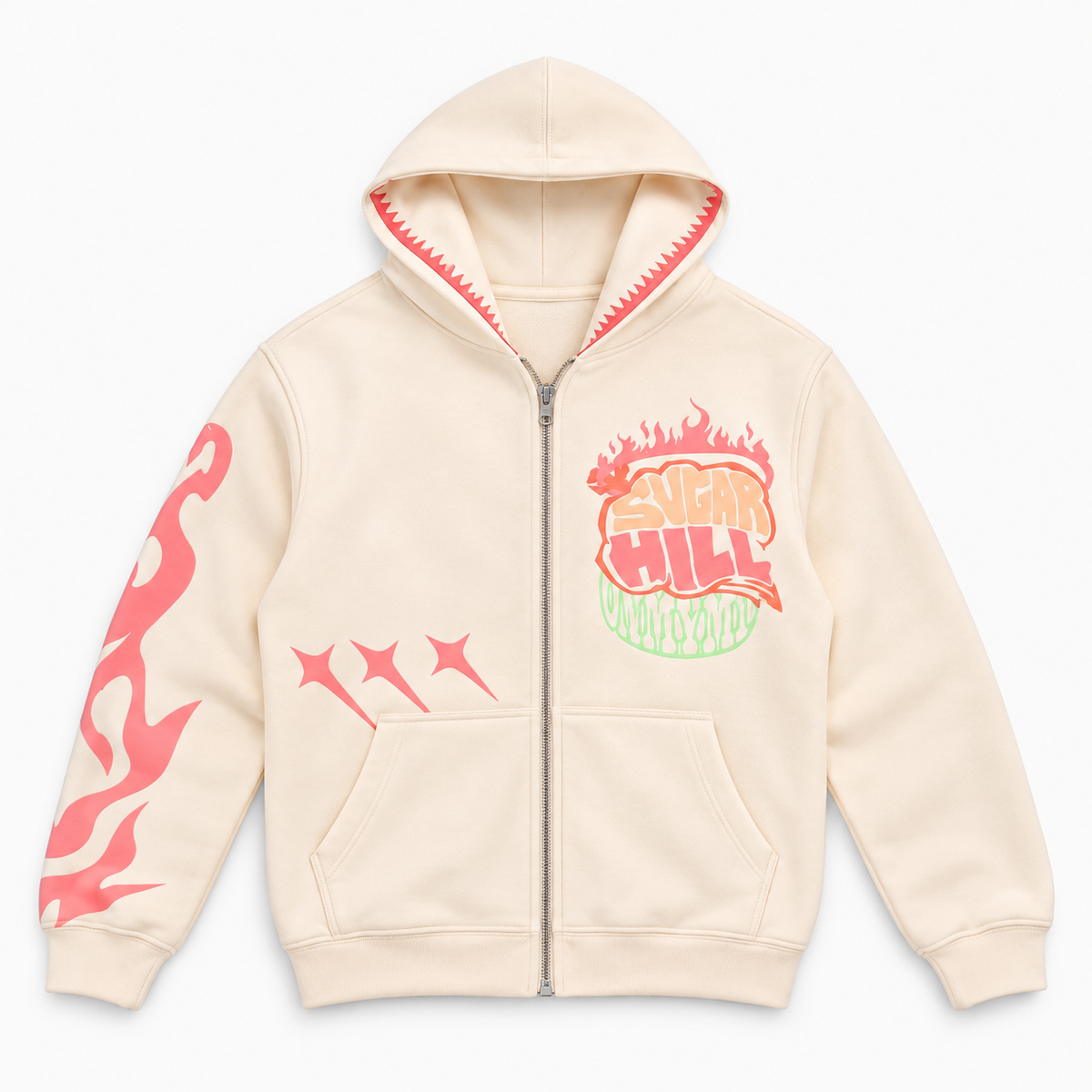 MINDFUL ZIP HOODIE - CREAM