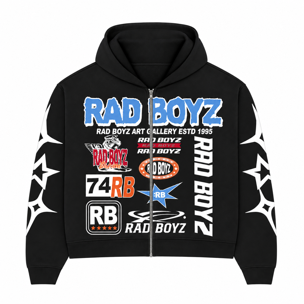 RAD BOYZ | DREAM ZIP-UP HOODIE - BLACK