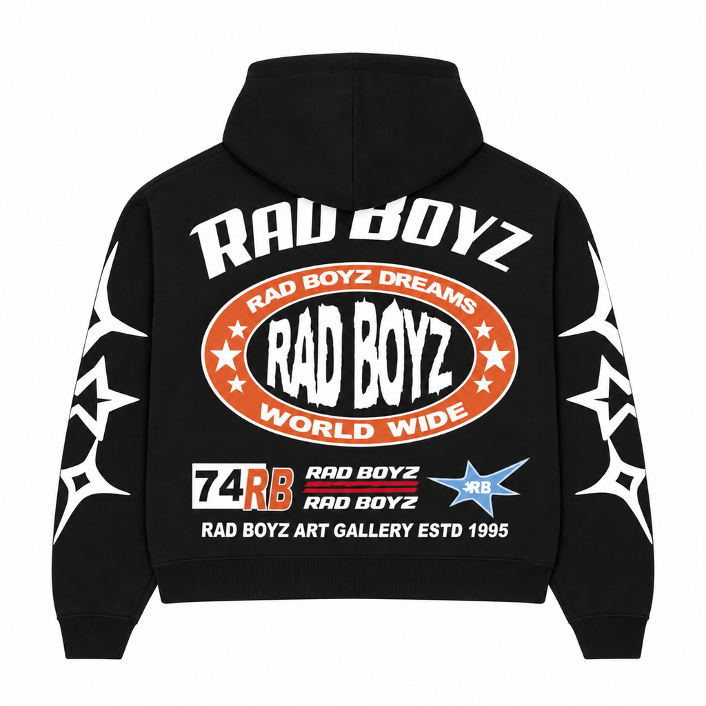 RAD BOYZ | DREAM ZIP-UP HOODIE - BLACK