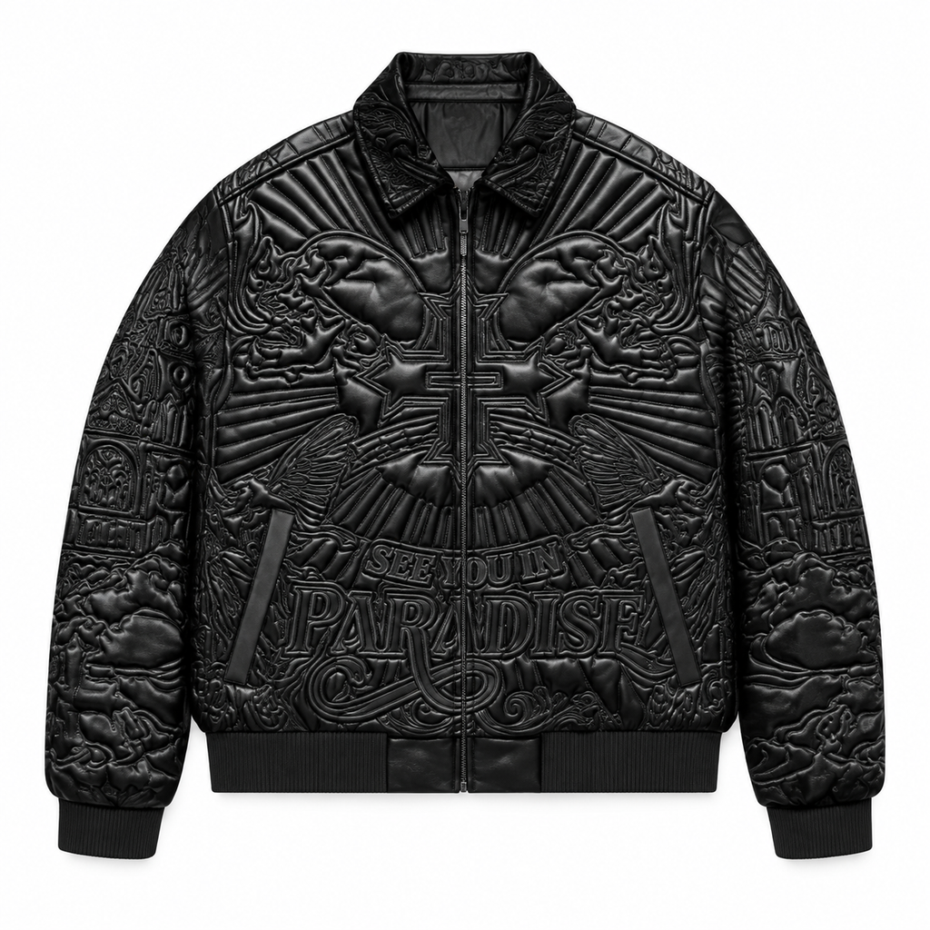 SEE YOU IN PARADISE| KIDS EMBROIDERED JACKET NOIR