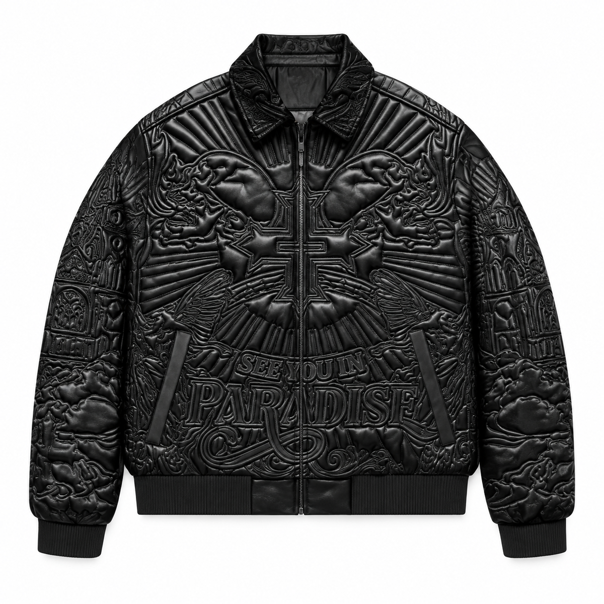 SEE YOU IN PARADISE| KIDS EMBROIDERED JACKET NOIR