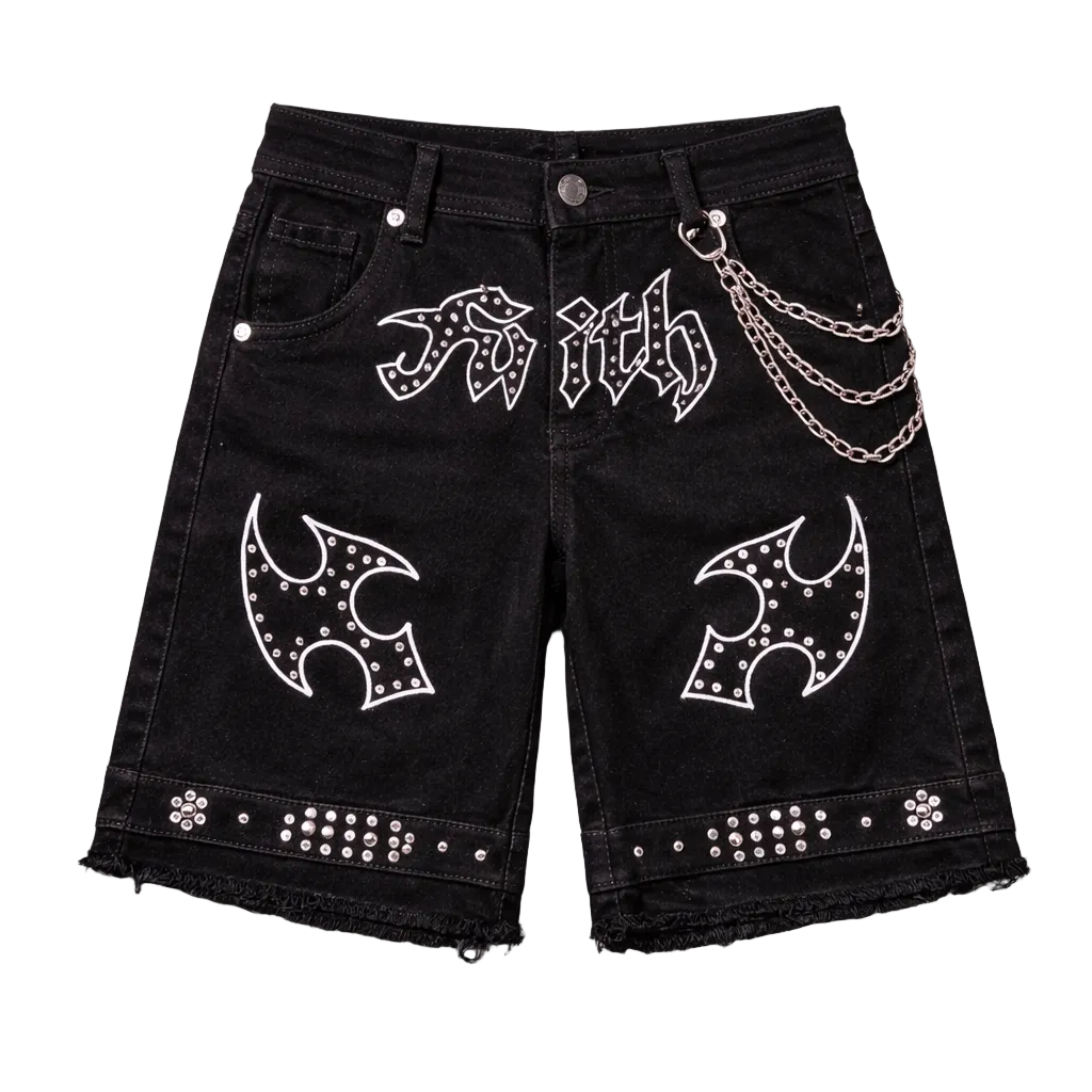 ELITE| KIDS FAITH EMBELLISHED DOUBLE WAIST JORTS