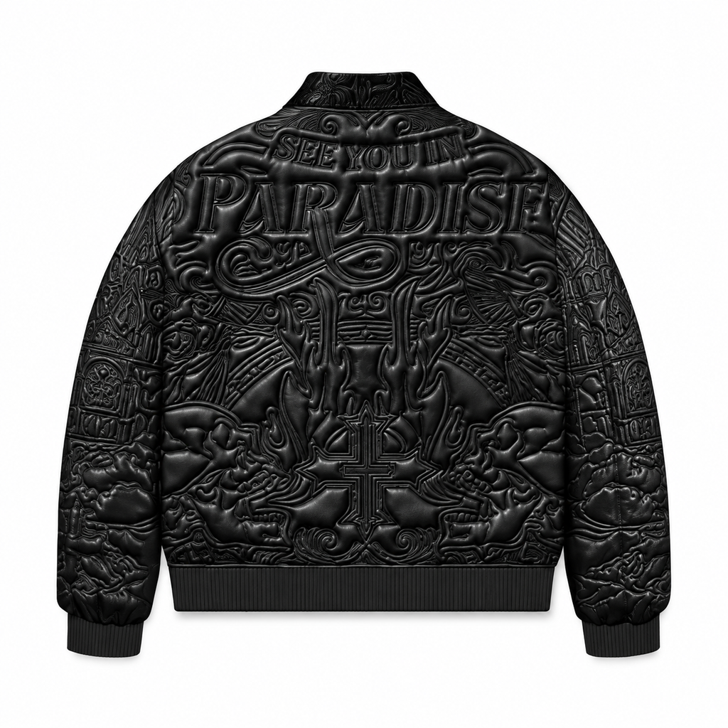 SEE YOU IN PARADISE| KIDS EMBROIDERED JACKET NOIR