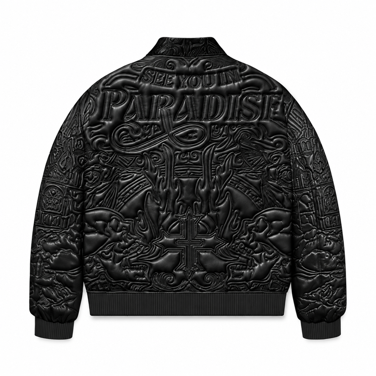 SEE YOU IN PARADISE| KIDS EMBROIDERED JACKET NOIR