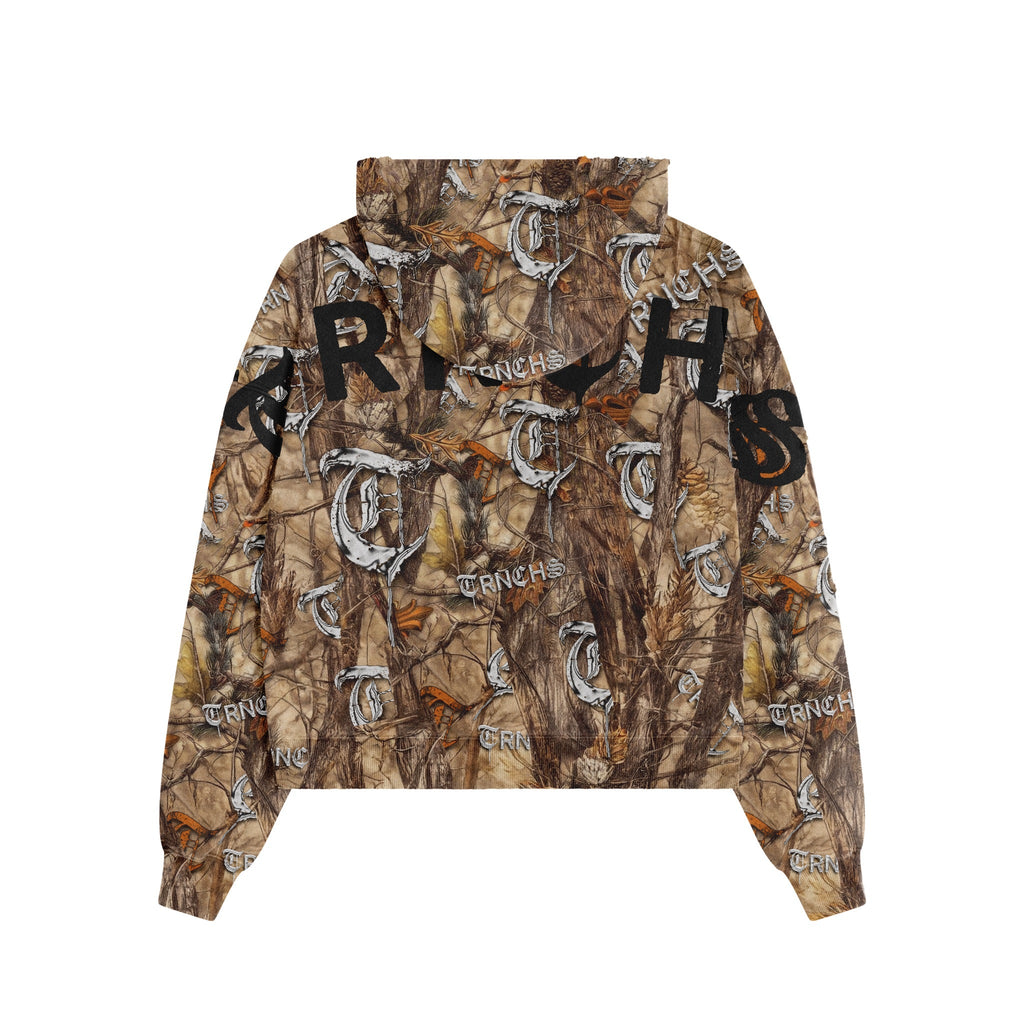 TRNCHS Outland Brown Hoodie - original back flat lay