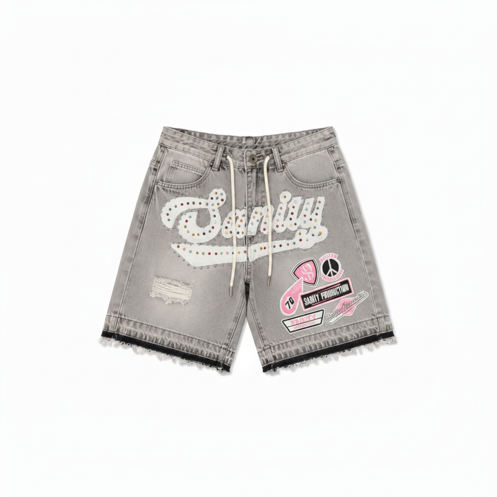 POLITICS|GREY SANITY JEAN SHORTS
