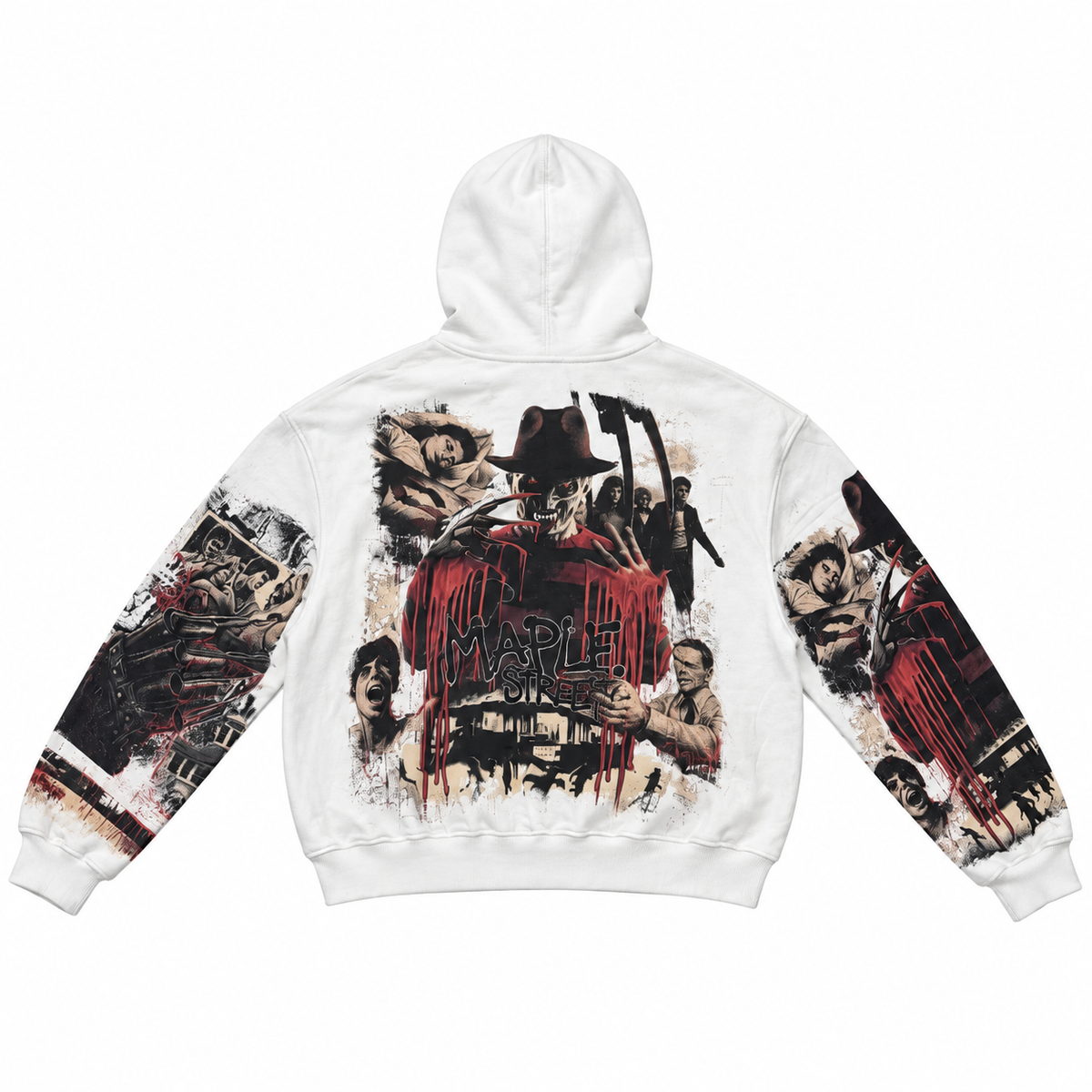 SPACE APE KNIFE HANDS CABIN ZIP-UP HOODIE - DIRTY WHITE