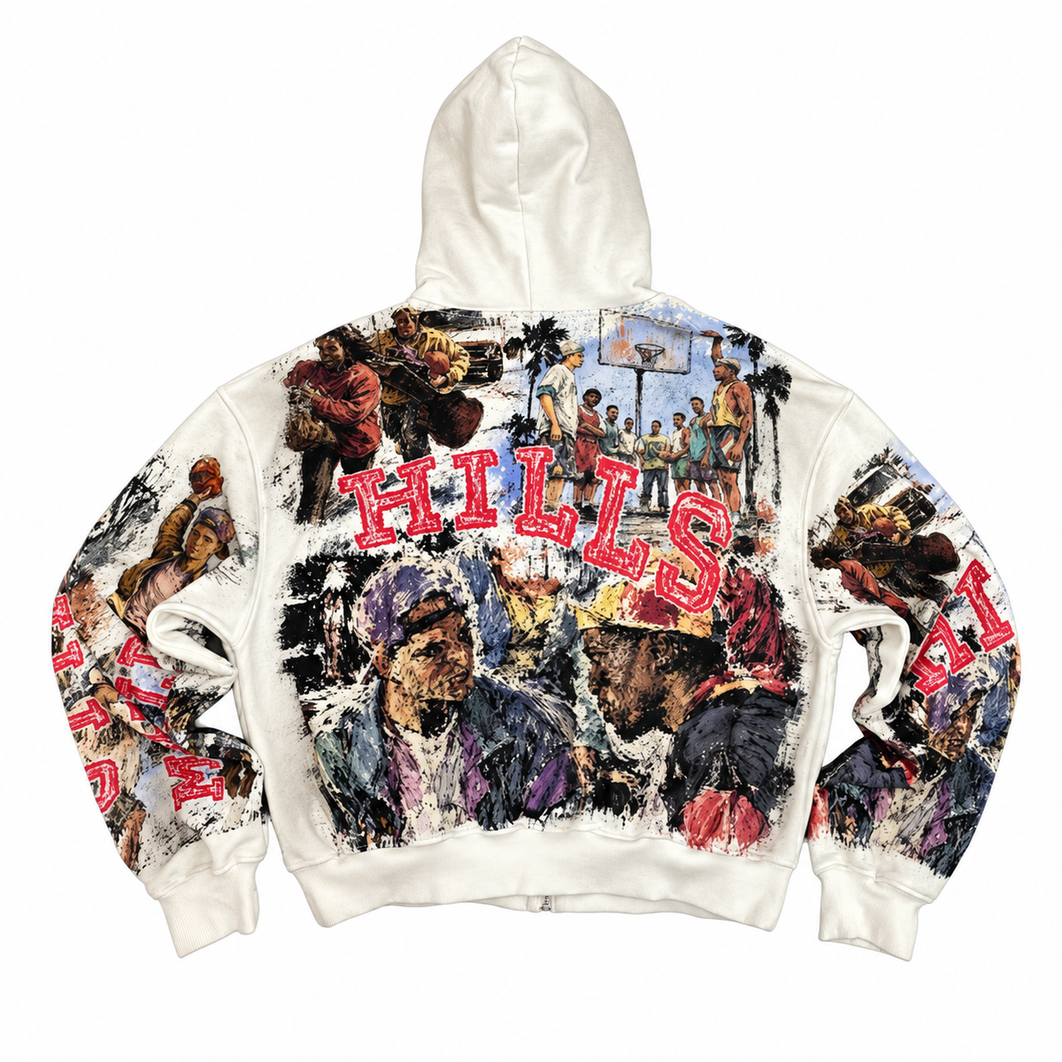 CAN'T JUMP ZIP-UP HOODIE - DIRTY WHITE