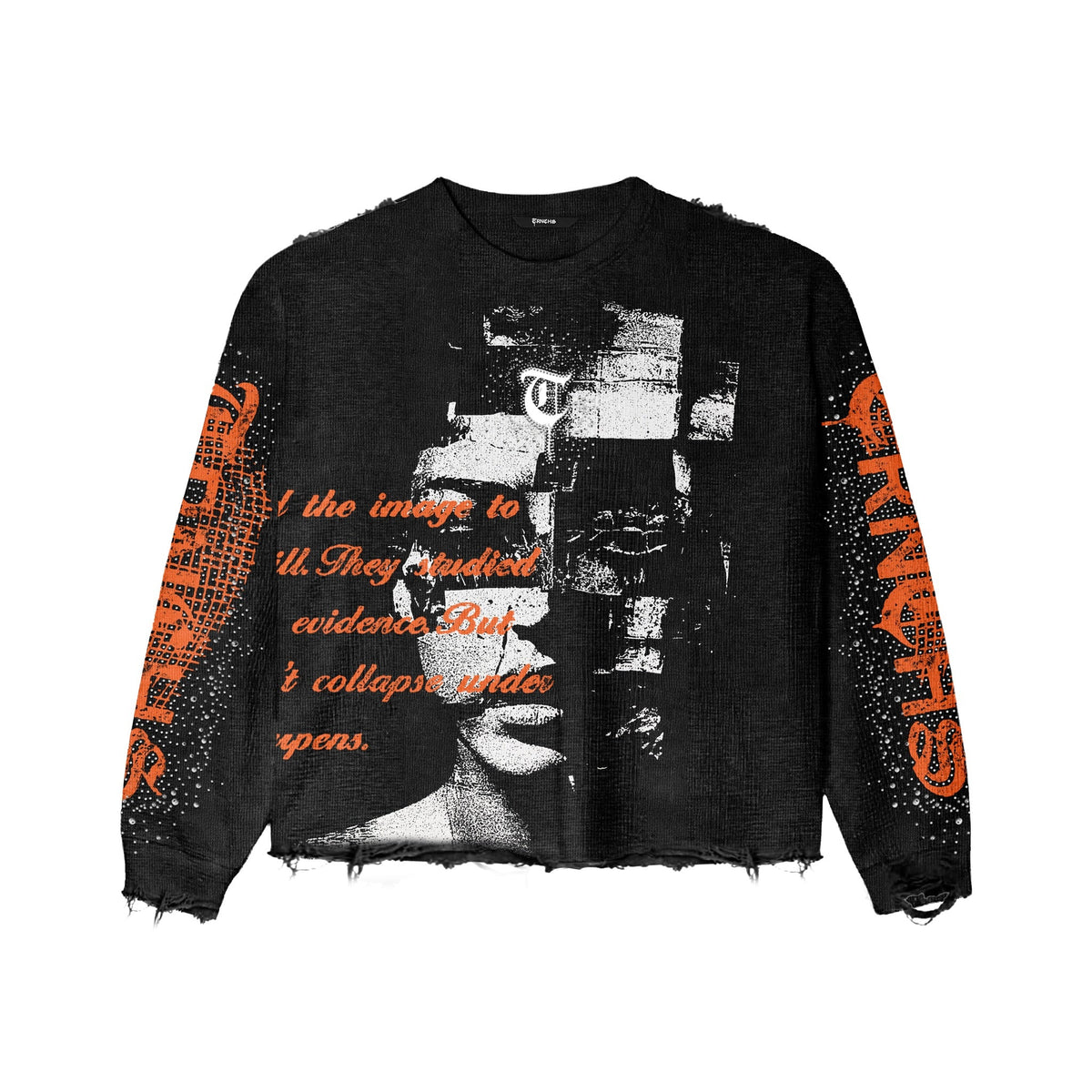 Sharpened Identity Black  Crewneck - original front flat lay