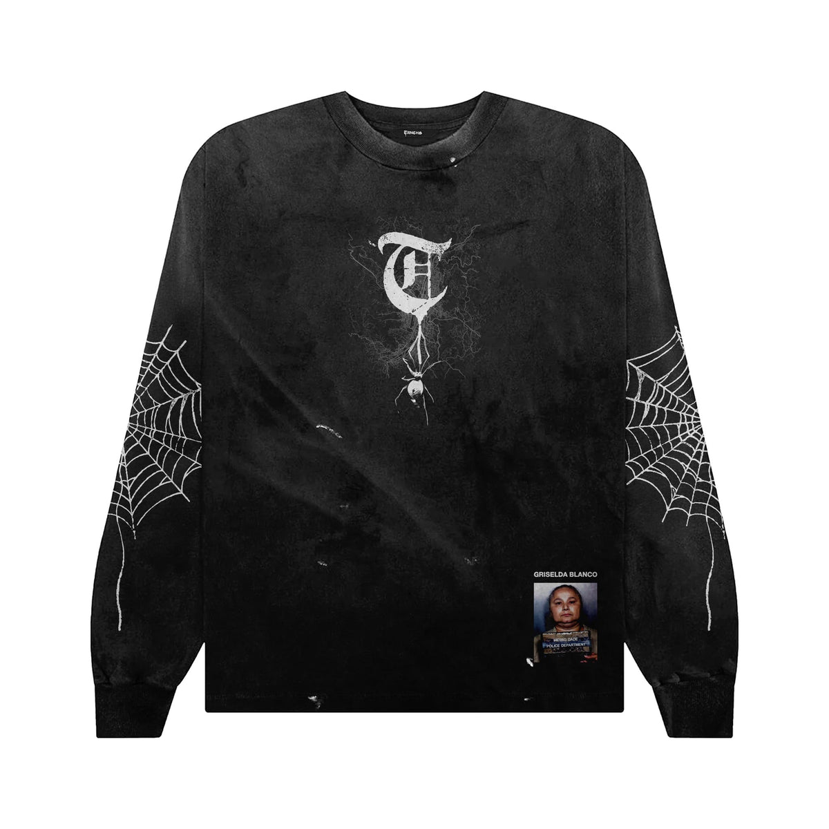 Black Widow Black Crewneck - original front flat lay