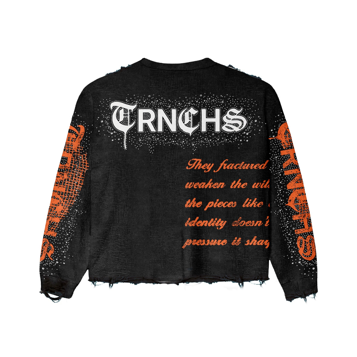 Sharpened Identity Black  Crewneck - original back flat lay