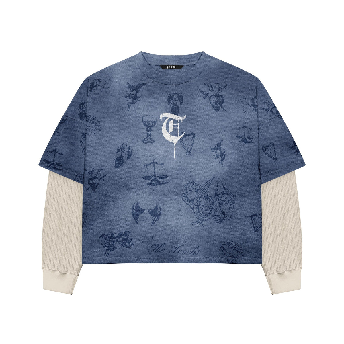 Ascension Blue Crewneck - original front flat lay