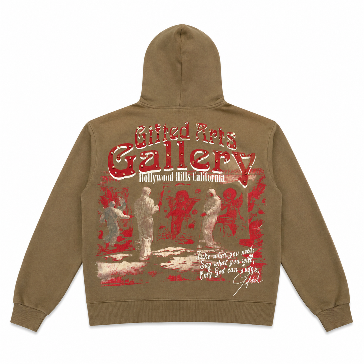 GFTD LA GIFTED ARTS HOODIE MINK - back flat lay