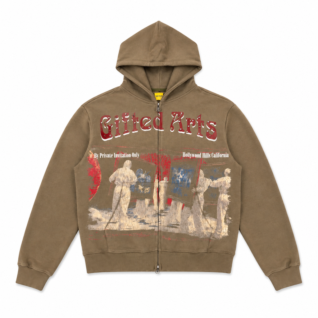 GFTD LA GIFTED ARTS HOODIE MINK - front flat lay