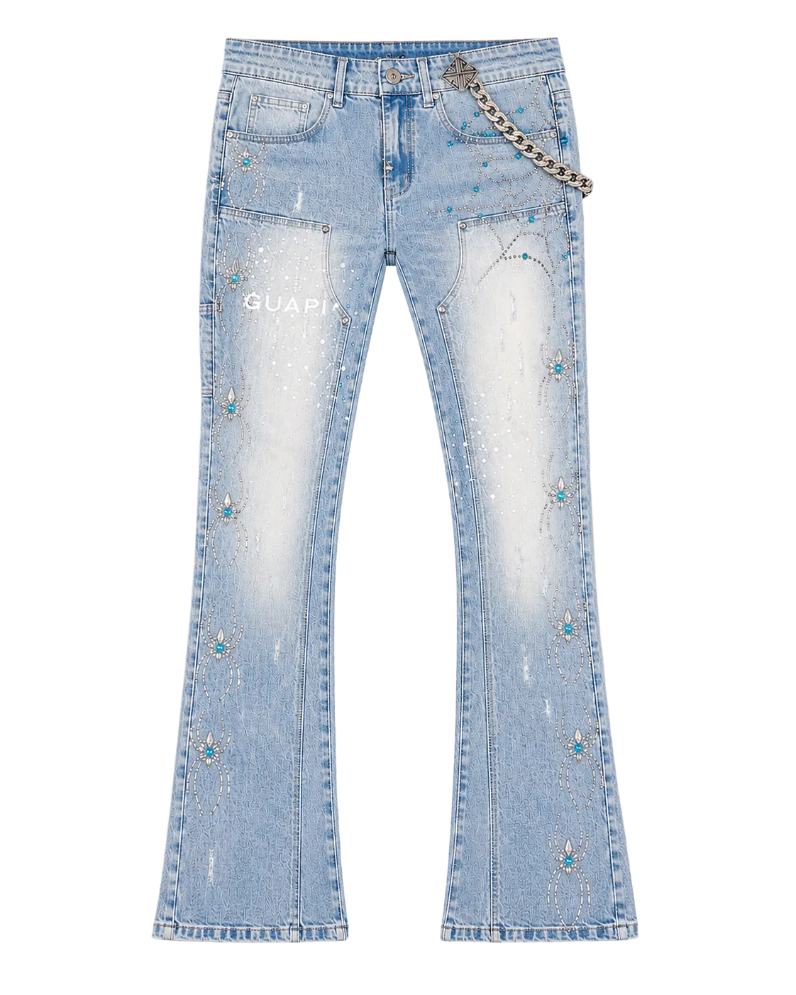 GUAPI| AQUA BLUE SPIDER DENIM