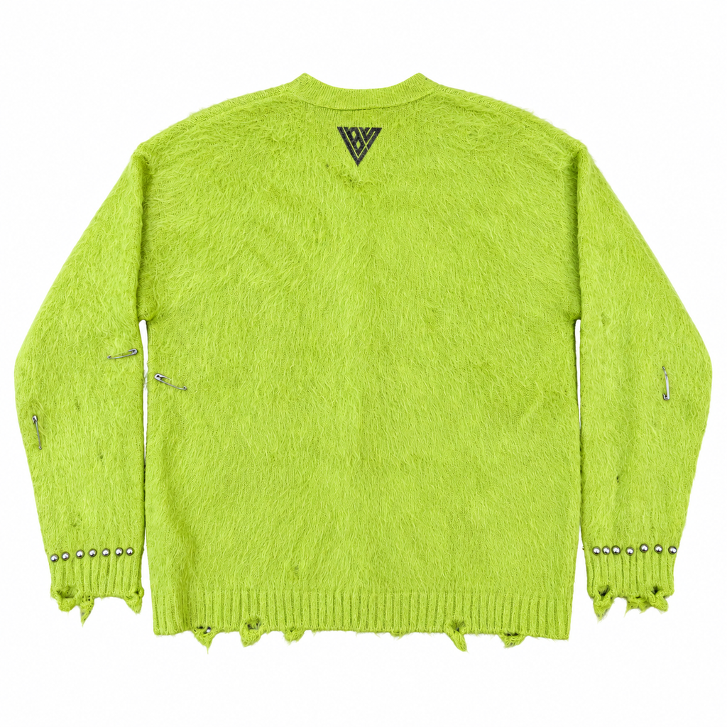 VALABASAS CAN'T HIDE GREEN CARDIGAN Green back flat lay