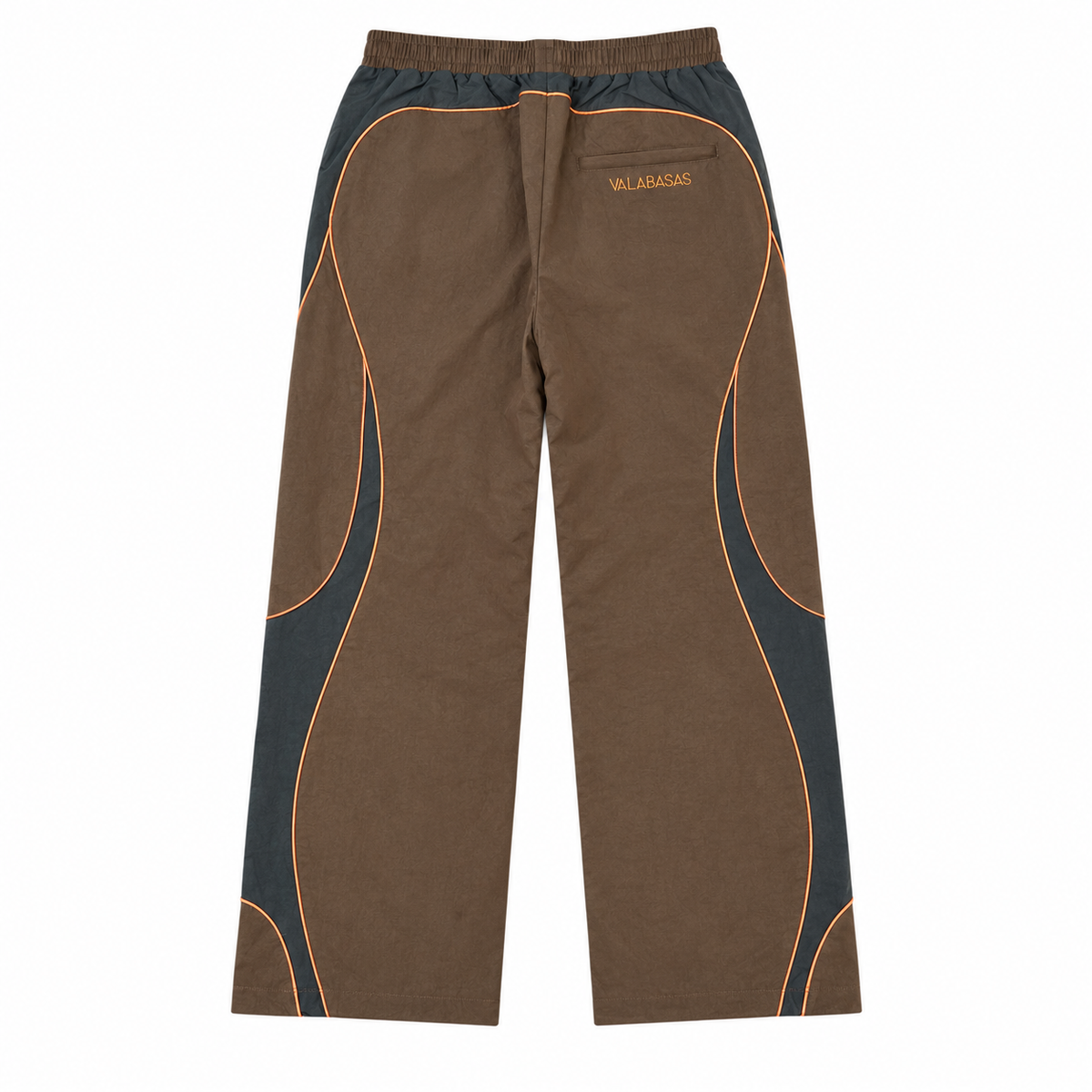 VALABASAS ENTRANCE BROWN PANTS Brown back flat lay
