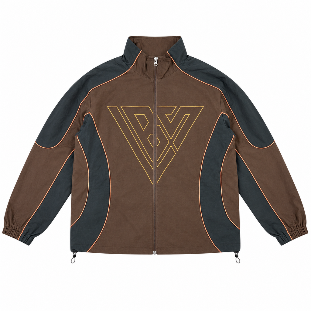 VALABASAS PALMS BROWN JACKET Brown front flat lay