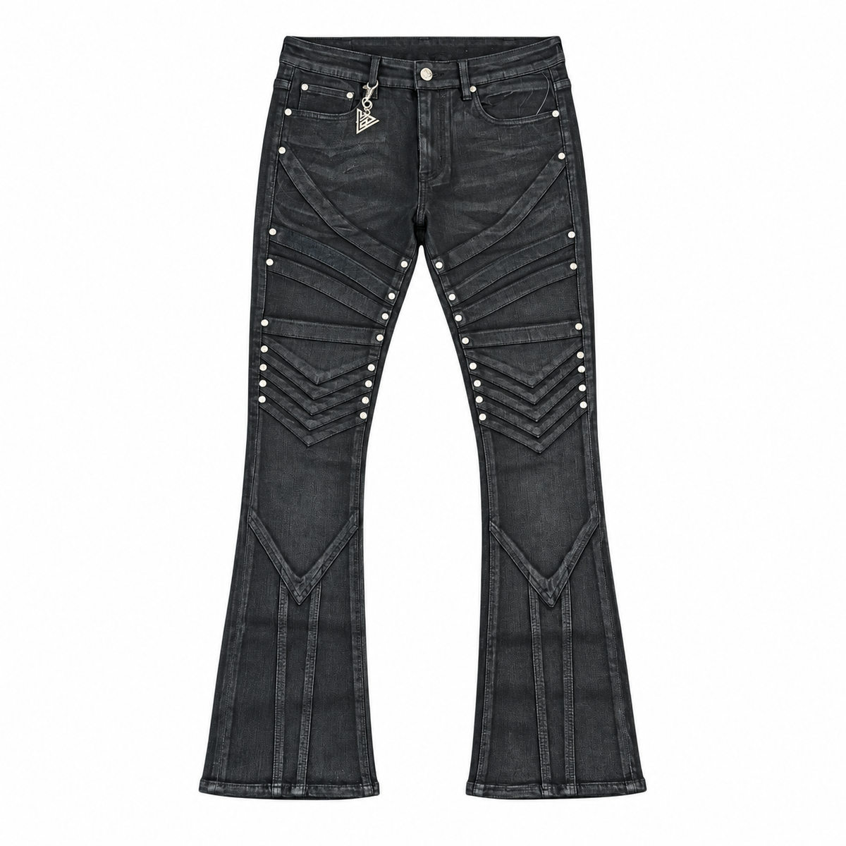 VALABASAS VEYLORN BLACK WAXED STACKED JEANS Black Waxed front flat lay