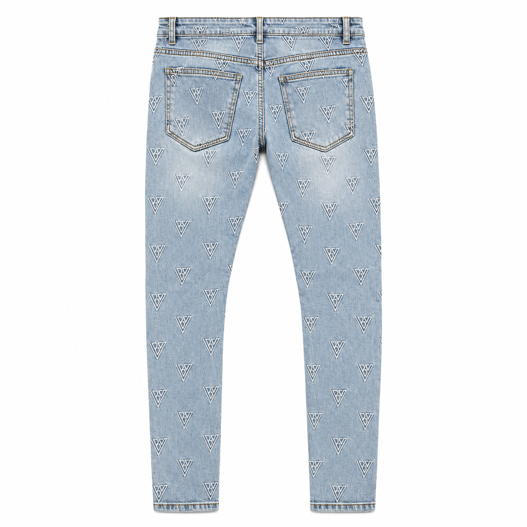 Valabasas Caelune Light Blue Skinny Jeans — back flat lay