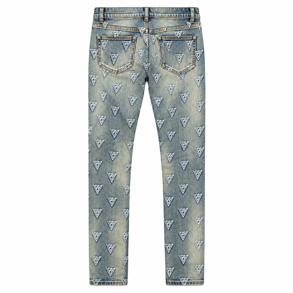 Valabasas Caelune Vintage Blue Skinny Jeans — back flat lay