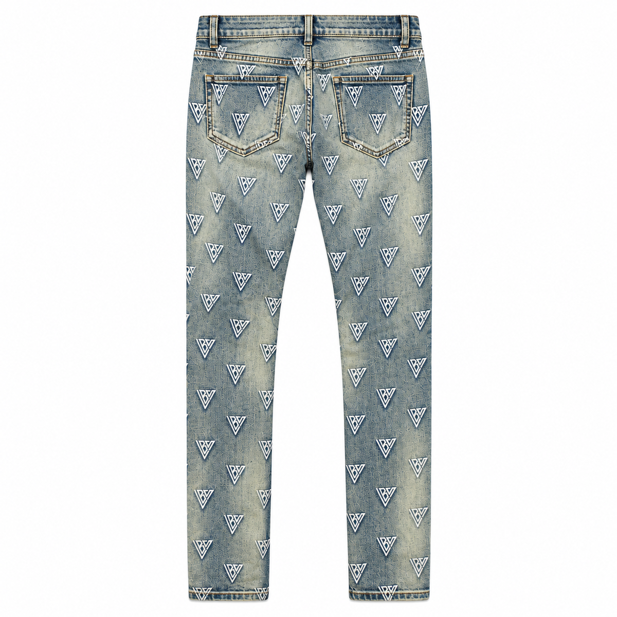 Valabasas Caelune Vintage Blue Skinny Jeans — back flat lay