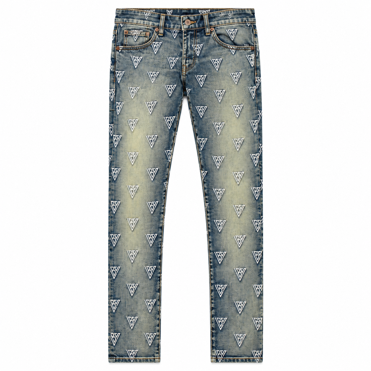 Valabasas Caelune Vintage Blue Skinny Jeans — front flat lay