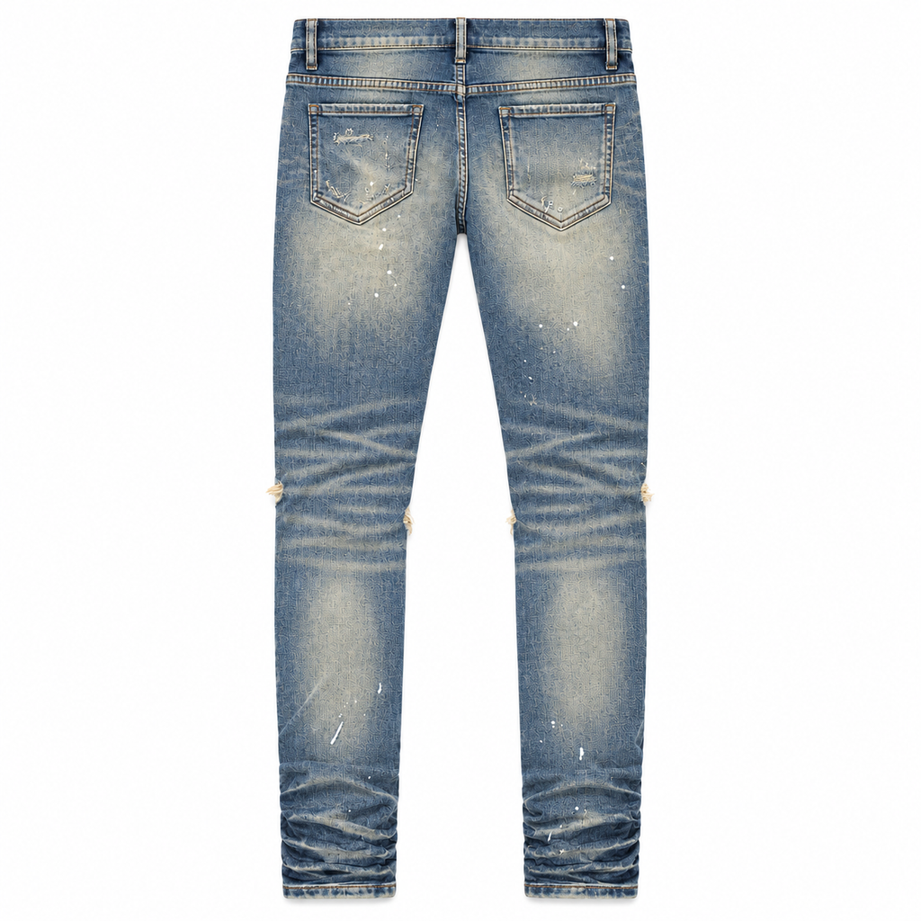 Valabasas Coldstone Medium Blue Wash Skinny Jeans — back flat lay