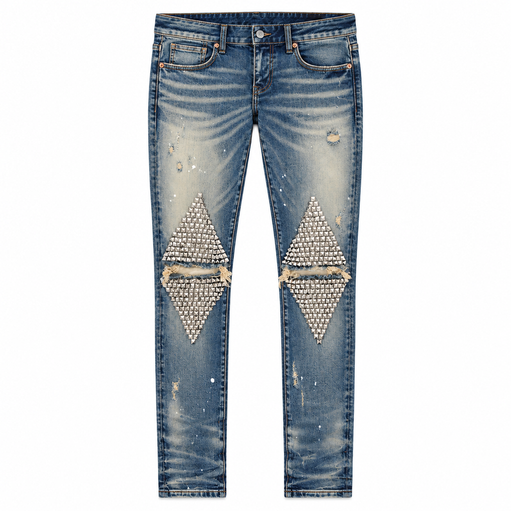 Valabasas Coldstone Medium Blue Wash Skinny Jeans — front flat lay