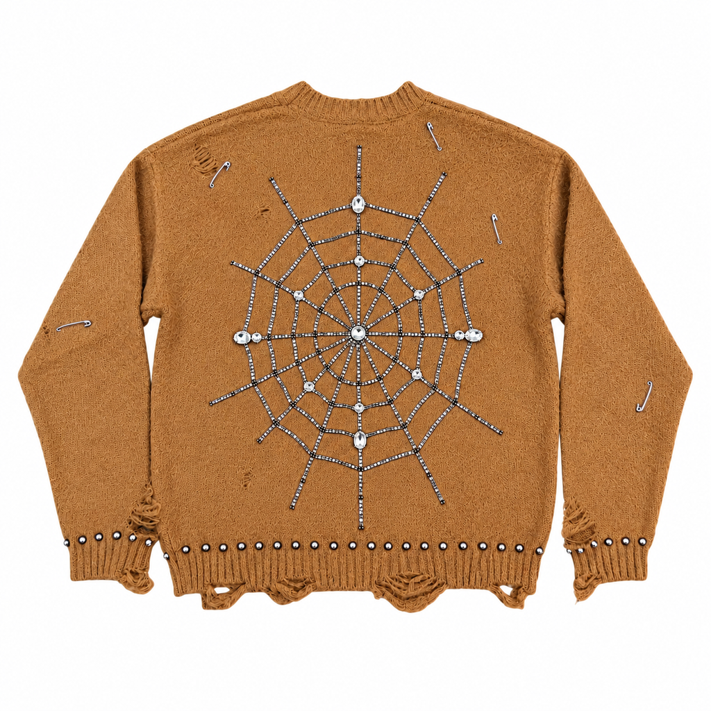 Valabasas Creepin Sweater Brown — back flat lay