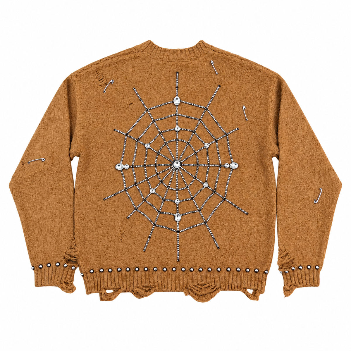 Valabasas Creepin Sweater Brown — back flat lay