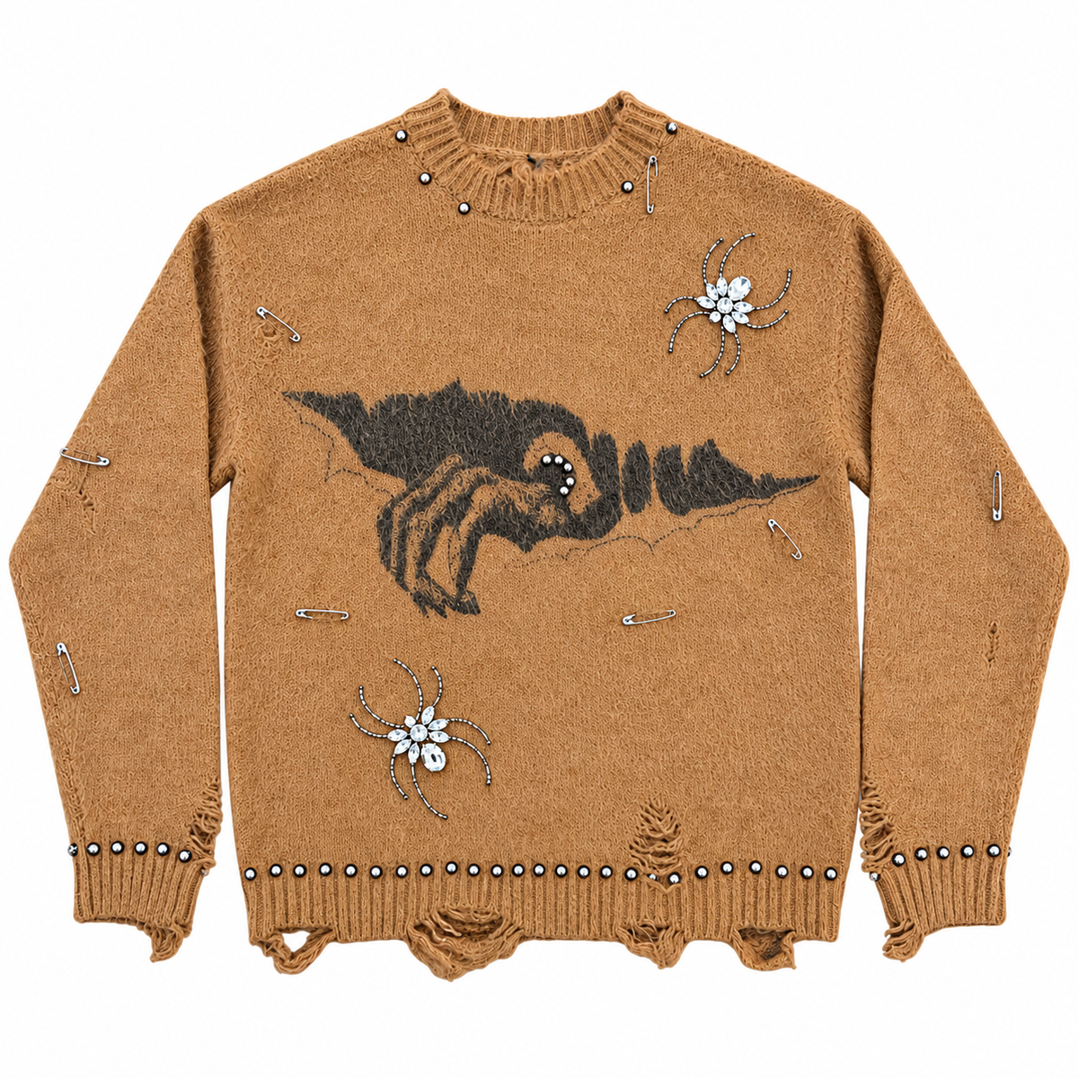 Valabasas Creepin Sweater Brown — front flat lay